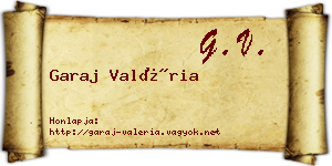 Garaj Valéria névjegykártya